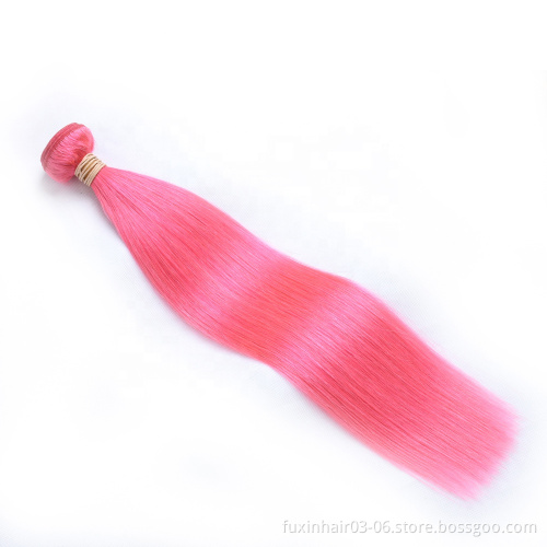 9a Grade Virgin Hair Wholesale Halloween Costumes Pink Straight Hair Extension Remy Hair WEAVING Silky Straight Wave >=45%